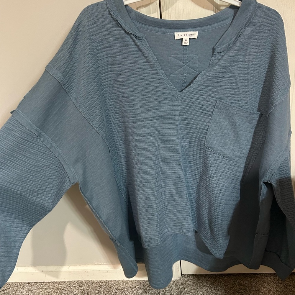 Blue V-Neck Sweater